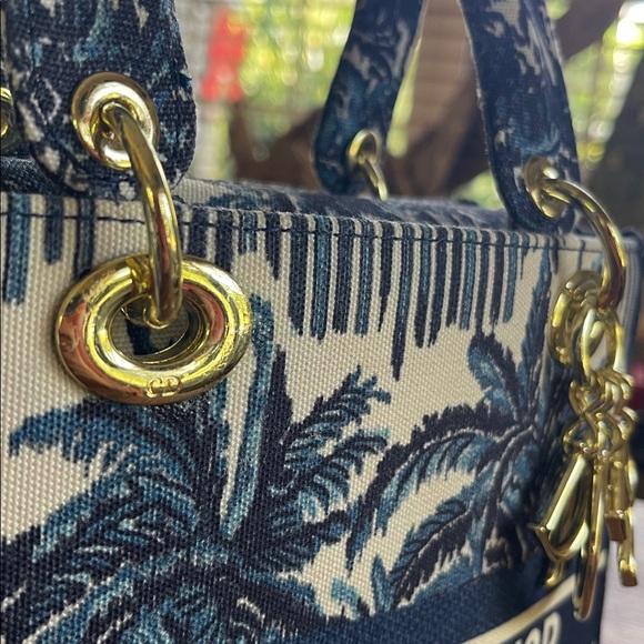 Dior White Blue and Gray Lady-D Canvas Bag - Picture 9 of 17
